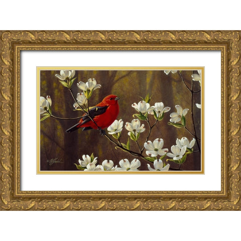 Spring Light Gold Ornate Wood Framed Art Print with Double Matting by Goebel, Wilhelm