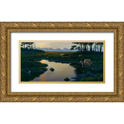 Assateague Sunset 1 Gold Ornate Wood Framed Art Print with Double Matting by Goebel, Wilhelm