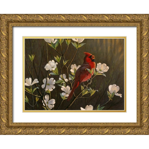 Spring Cheer Gold Ornate Wood Framed Art Print with Double Matting by Goebel, Wilhelm