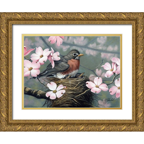 Mothers Day 2 Gold Ornate Wood Framed Art Print with Double Matting by Goebel, Wilhelm