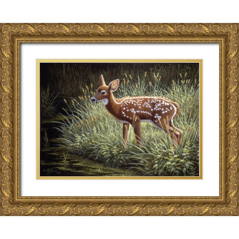 In The Tall Grass Gold Ornate Wood Framed Art Print with Double Matting by Goebel, Wilhelm