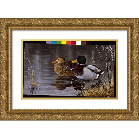 Spring Morning Gold Ornate Wood Framed Art Print with Double Matting by Goebel, Wilhelm