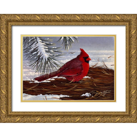 Under The Pine Gold Ornate Wood Framed Art Print with Double Matting by Goebel, Wilhelm