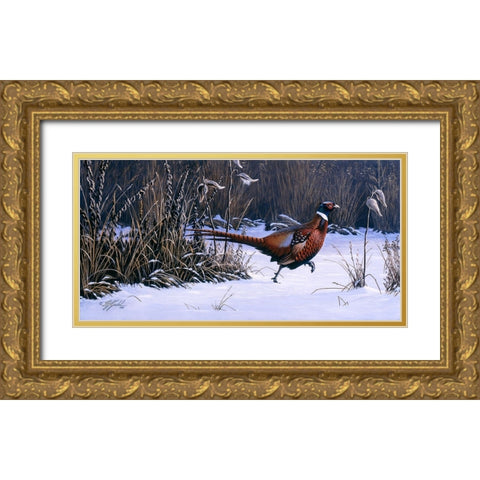 Heading For Cover Gold Ornate Wood Framed Art Print with Double Matting by Goebel, Wilhelm