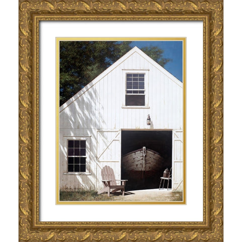 The Barn Gold Ornate Wood Framed Art Print with Double Matting by Lu, Zhen-Huan