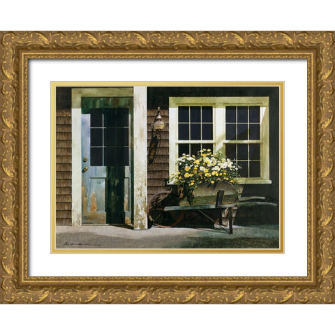 Weathered Post Gold Ornate Wood Framed Art Print with Double Matting by Lu, Zhen-Huan