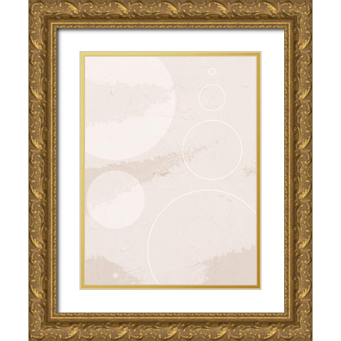 Round and Round Gold Ornate Wood Framed Art Print with Double Matting by Adebowale