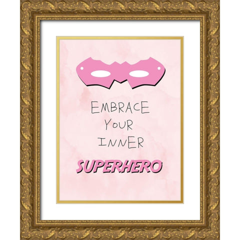 Inner Superhero 2 Gold Ornate Wood Framed Art Print with Double Matting by Adebowale