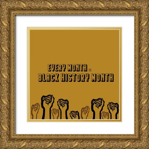 Every Month Gold Ornate Wood Framed Art Print with Double Matting by Adebowale