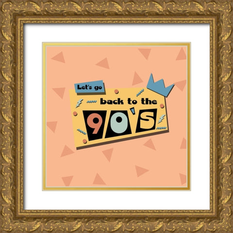 Lets Go Back Gold Ornate Wood Framed Art Print with Double Matting by Adebowale