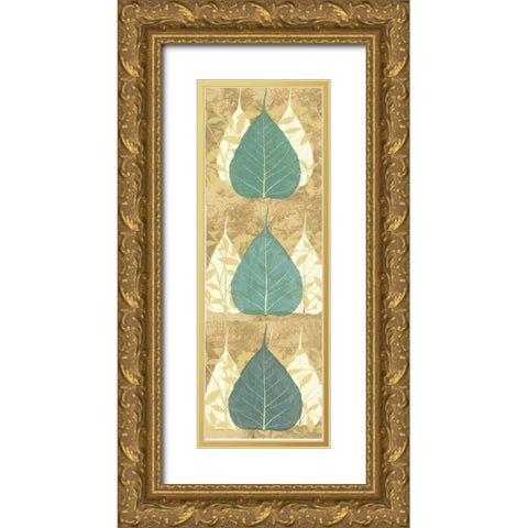 Tree Leaves 2 Gold Ornate Wood Framed Art Print with Double Matting by DAmico, Angela