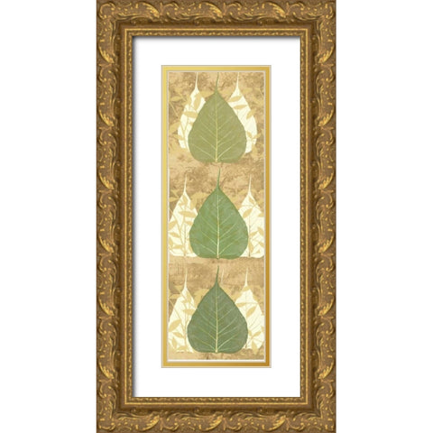 Tree Leaves 1 Gold Ornate Wood Framed Art Print with Double Matting by DAmico, Angela
