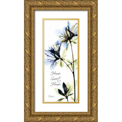 Blue Azalea - Home Gold Ornate Wood Framed Art Print with Double Matting by Koetsier, Albert