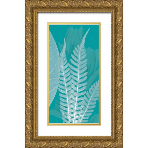 Teal Gold Ornate Wood Framed Art Print with Double Matting by Koetsier, Albert