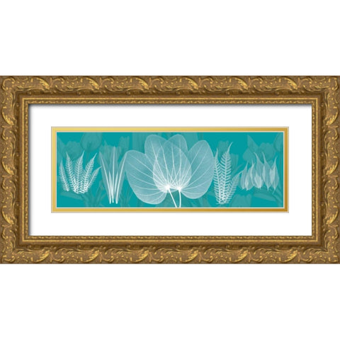 Teal Gold Ornate Wood Framed Art Print with Double Matting by Koetsier, Albert