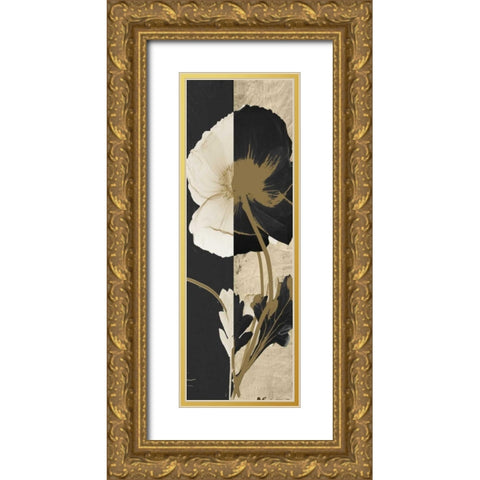 Iceland Poppy Gold Ornate Wood Framed Art Print with Double Matting by Koetsier, Albert