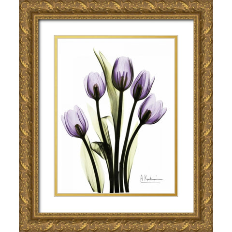 Regal Tulip B13 Gold Ornate Wood Framed Art Print with Double Matting by Koetsier, Albert