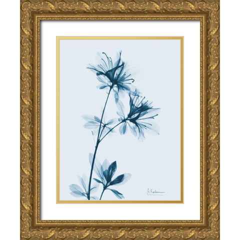 Azalea in Blue Gold Ornate Wood Framed Art Print with Double Matting by Koetsier, Albert