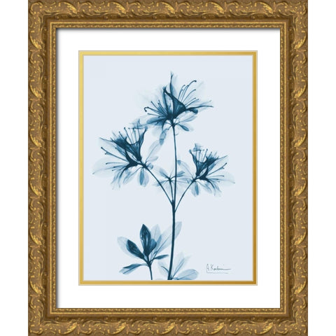 Azalea in Blue 2 Gold Ornate Wood Framed Art Print with Double Matting by Koetsier, Albert