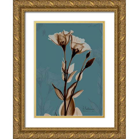 Fields of Blue II Gold Ornate Wood Framed Art Print with Double Matting by Koetsier, Albert