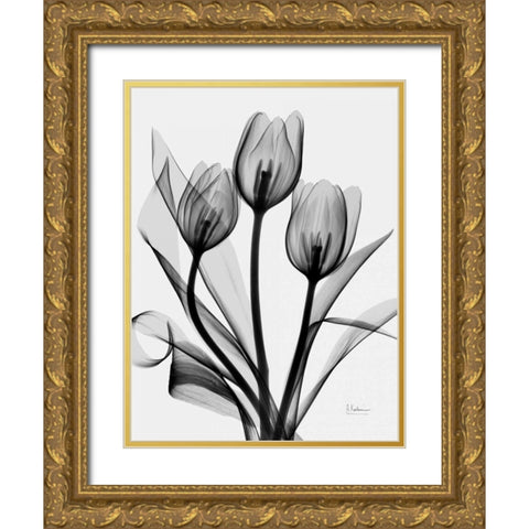 Tulips Gold Ornate Wood Framed Art Print with Double Matting by Koetsier, Albert