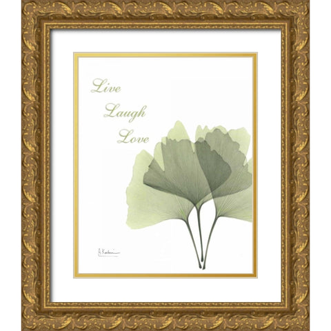 Ginkgo - Live Gold Ornate Wood Framed Art Print with Double Matting by Koetsier, Albert