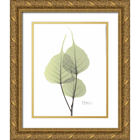 Bo Tree in Pale Green 2 Gold Ornate Wood Framed Art Print with Double Matting by Koetsier, Albert