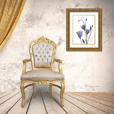 Gentian in Purple 2 Gold Ornate Wood Framed Art Print with Double Matting by Koetsier, Albert