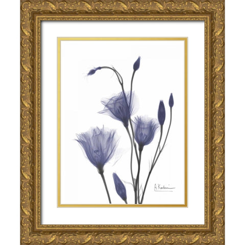 Gentian in Purple 2 Gold Ornate Wood Framed Art Print with Double Matting by Koetsier, Albert