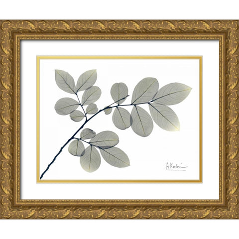 Myrtle Tree in Green Gold Ornate Wood Framed Art Print with Double Matting by Koetsier, Albert