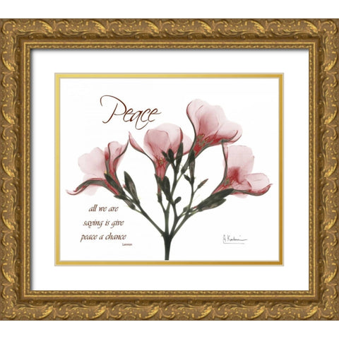 Oleander - Peace Gold Ornate Wood Framed Art Print with Double Matting by Koetsier, Albert