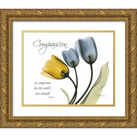 Tulip - Compassion Gold Ornate Wood Framed Art Print with Double Matting by Koetsier, Albert