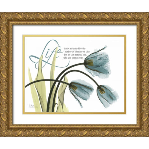 Life Tulips Gold Ornate Wood Framed Art Print with Double Matting by Koetsier, Albert