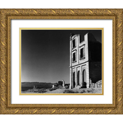 Rhyolite Nevada Gold Ornate Wood Framed Art Print with Double Matting by Koetsier, Albert