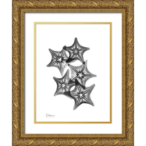 Starfish Gold Ornate Wood Framed Art Print with Double Matting by Koetsier, Albert