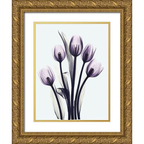 Essentially Tulips Gold Ornate Wood Framed Art Print with Double Matting by Koetsier, Albert