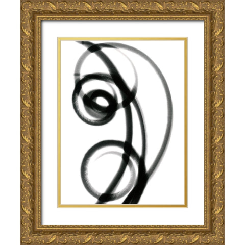 Twirling Fingers Gold Ornate Wood Framed Art Print with Double Matting by Koetsier, Albert