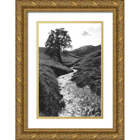 Stream Forward Gold Ornate Wood Framed Art Print with Double Matting by Koetsier, Albert