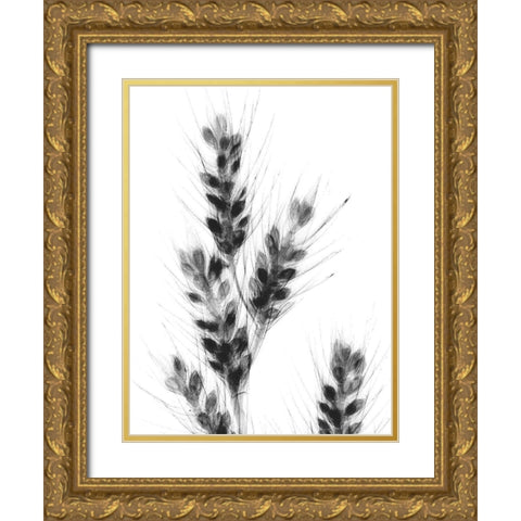 Bunches Of Oats Gold Ornate Wood Framed Art Print with Double Matting by Koetsier, Albert