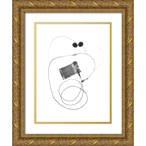 Cassette Player Gold Ornate Wood Framed Art Print with Double Matting by Koetsier, Albert