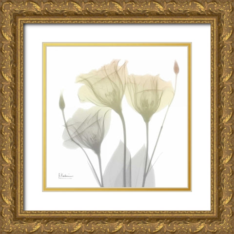 Sunday Morning Gentian Gold Ornate Wood Framed Art Print with Double Matting by Koetsier, Albert