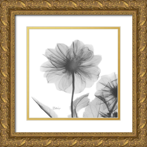 Dahlia Twins Gold Ornate Wood Framed Art Print with Double Matting by Koetsier, Albert