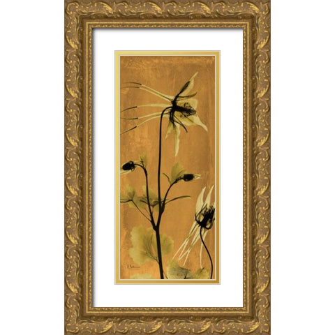 Columbine Gold Ornate Wood Framed Art Print with Double Matting by Koetsier, Albert