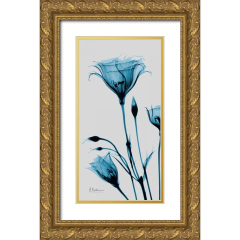 Blue Gentian Gold Ornate Wood Framed Art Print with Double Matting by Koetsier, Albert