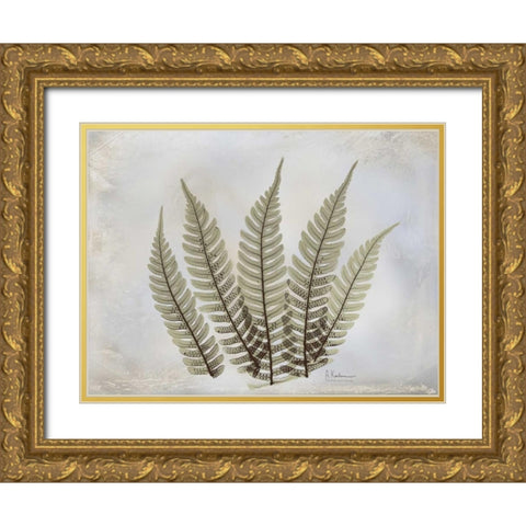 Fern Gold Ornate Wood Framed Art Print with Double Matting by Koetsier, Albert