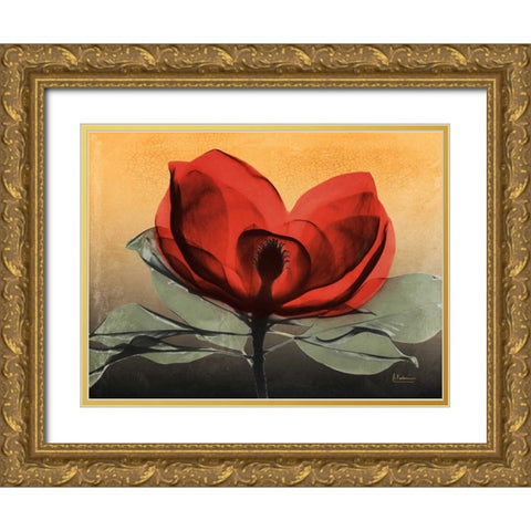 Hot Magnolia 1 Gold Ornate Wood Framed Art Print with Double Matting by Koetsier, Albert