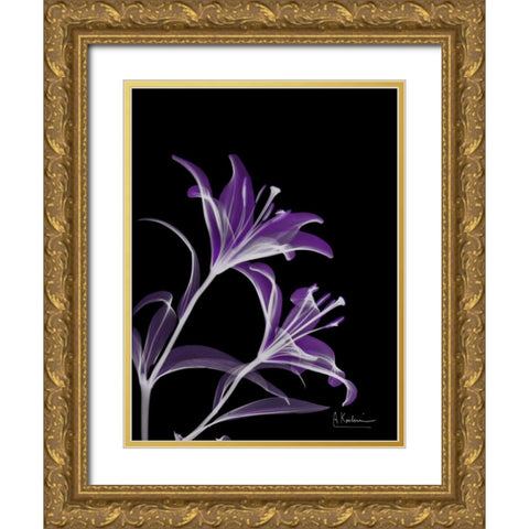 Purple Lily Gold Ornate Wood Framed Art Print with Double Matting by Koetsier, Albert