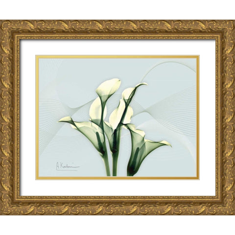 Calla Lily L275 Gold Ornate Wood Framed Art Print with Double Matting by Koetsier, Albert