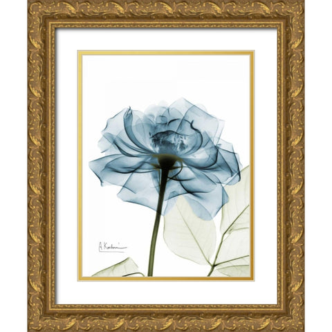 Teal Rose Gold Ornate Wood Framed Art Print with Double Matting by Koetsier, Albert