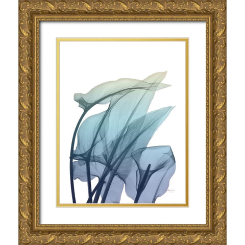 Ombre Expression 3 Gold Ornate Wood Framed Art Print with Double Matting by Koetsier, Albert
